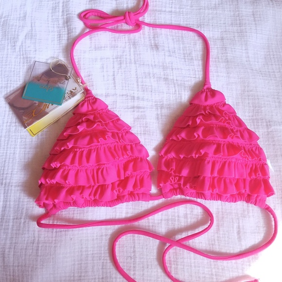 SOLD 2Chillies Malibu Frill Trangle Bikini top - Picture 1 of 5